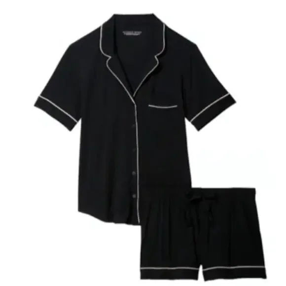 Victoria's Secret Black and White Trim Pajama Set - Picture 2 of 8